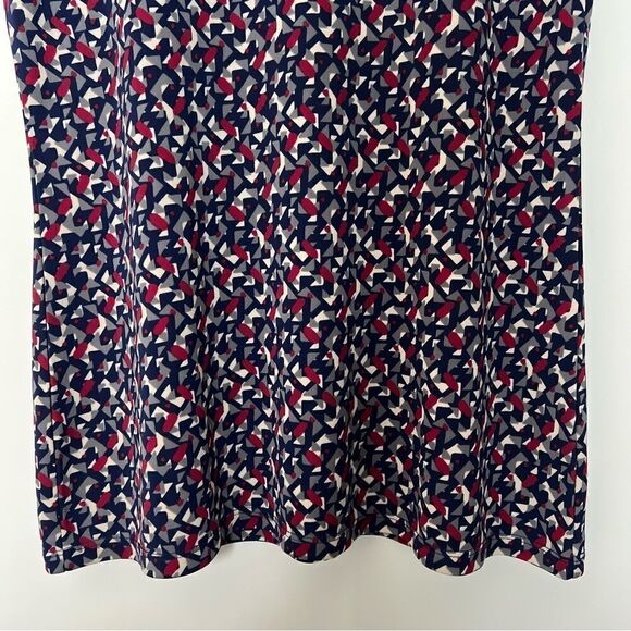 Lauren Ralph Lauren Women Top Medium Blue Short Sleeve Geometric Print Crew Neck - Picture 3 of 12